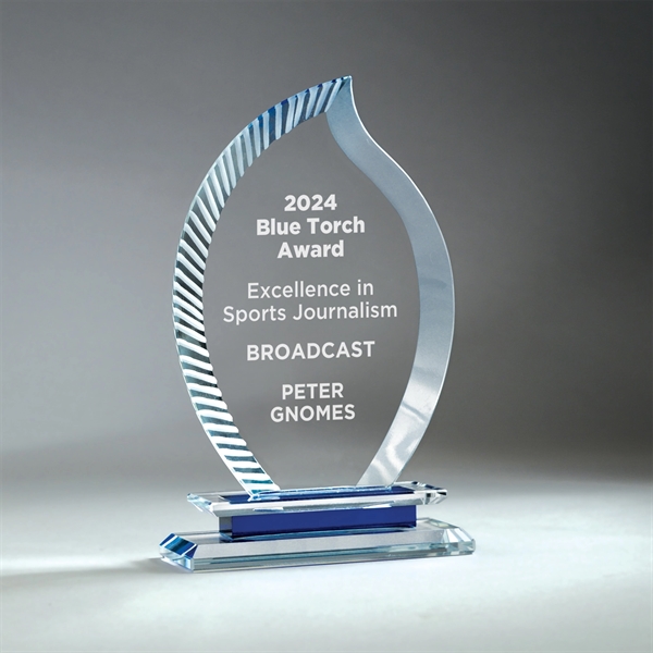 Carved Flame Award with Blue Accent