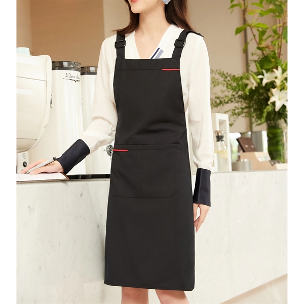 Serge Kitchen Aprons w/ Shoulder support strap & 2 pockets - Serge Kitchen Aprons w/ Shoulder support strap & 2 pockets - Image 3 of 4