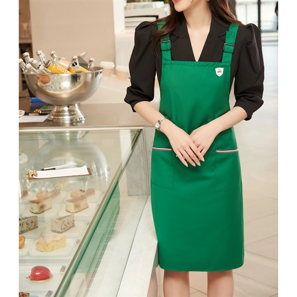 12 oz. Serge Kitchen Apron w/ Shoulder strap & 2 pockets - 12 oz. Serge Kitchen Apron w/ Shoulder strap & 2 pockets - Image 4 of 9