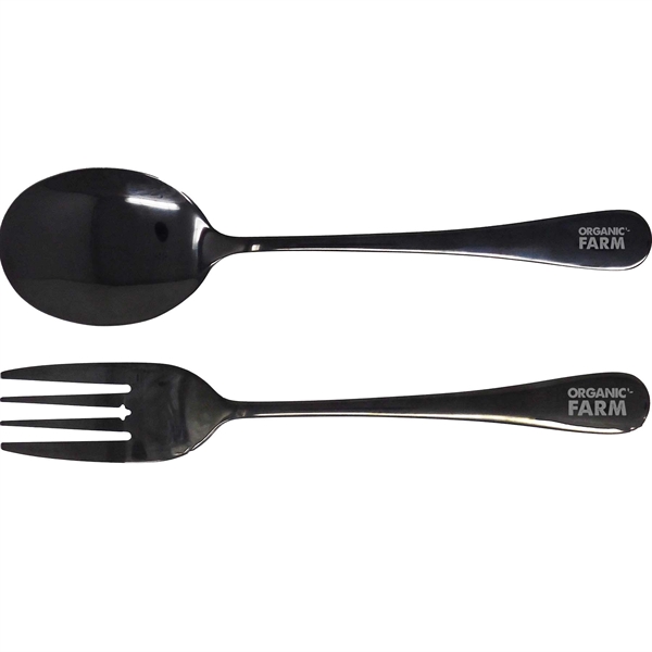 Eclipse Stainless Serving Fork & Spoon Set Plum Grove