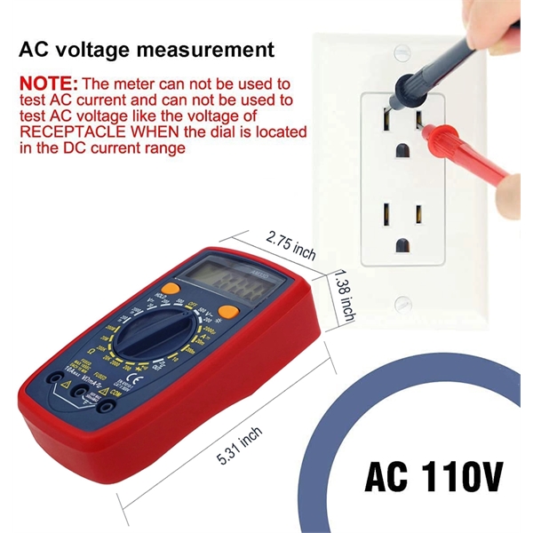 Digital Multimeter with DC AC Voltmeter - Digital Multimeter with DC AC Voltmeter - Image 3 of 5