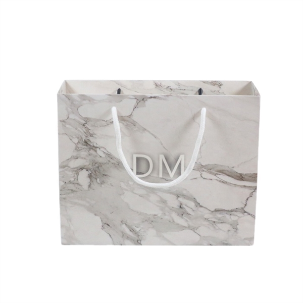 Custom Glossy Shopping Paper Ribbon Gift Sale Tote Bag - Custom Glossy Shopping Paper Ribbon Gift Sale Tote Bag - Image 1 of 3