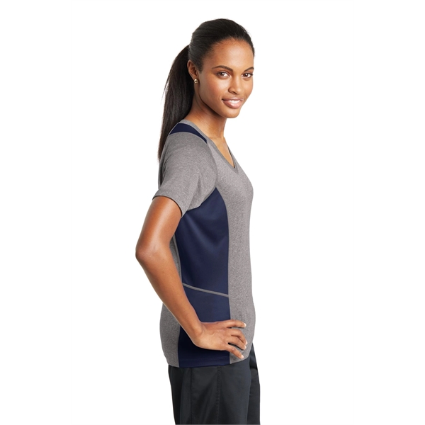 Sport-Tek Women's Heather Colorblock Contender V-Neck Tee. - Sport-Tek Women's Heather Colorblock Contender V-Neck Tee. - Image 60 of 61