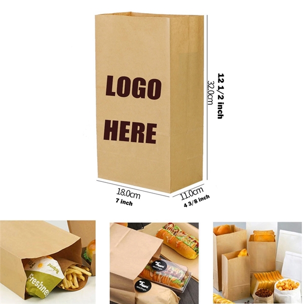 Custom Recycled Kraft Lunch Bags/ Brown Paper Bread Bags - Custom Recycled Kraft Lunch Bags/ Brown Paper Bread Bags - Image 4 of 6
