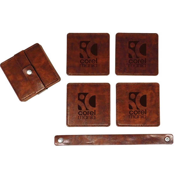 Custom Watson Square PU Leather Coaster