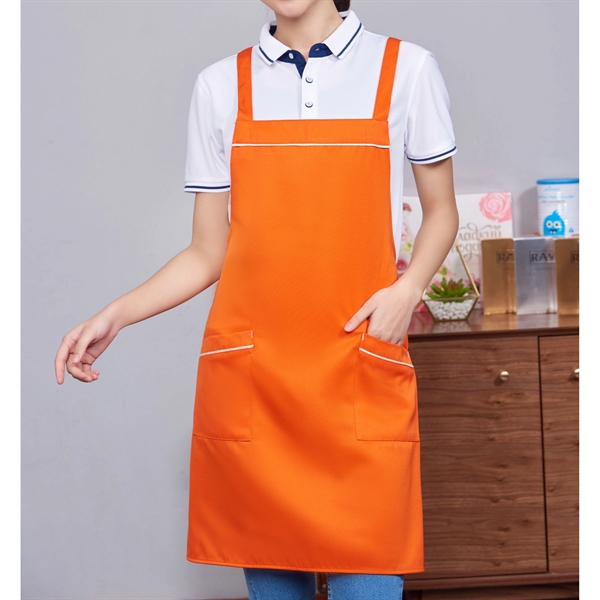 12 oz Woven knitted Kitchen Apron w/ Cross Strap & 2 pockets - 12 oz Woven knitted Kitchen Apron w/ Cross Strap & 2 pockets - Image 3 of 7