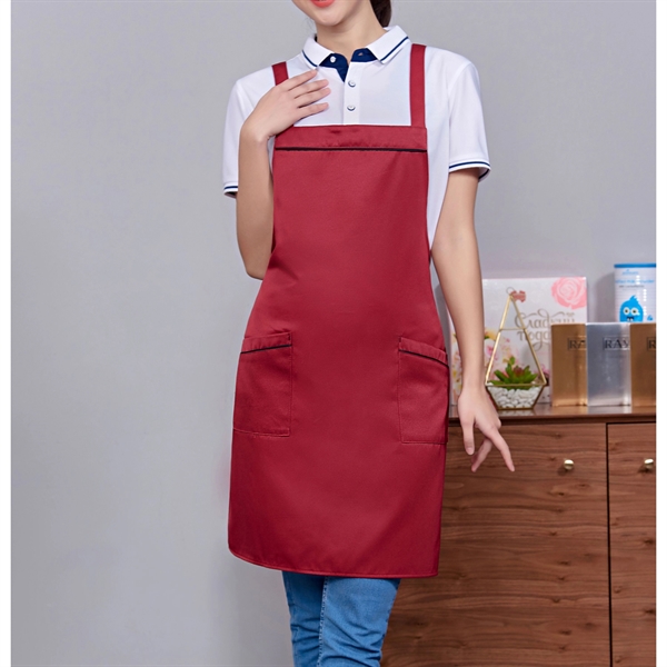 12 oz Woven knitted Kitchen Apron w/ Cross Strap & 2 pockets - 12 oz Woven knitted Kitchen Apron w/ Cross Strap & 2 pockets - Image 6 of 7