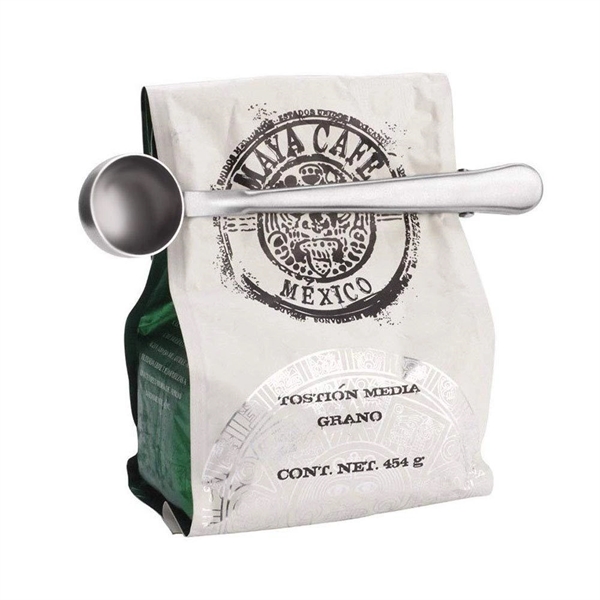 Stainless Steel Coffee Measuring Spoon With Sealing Clip - Stainless Steel Coffee Measuring Spoon With Sealing Clip - Image 1 of 1