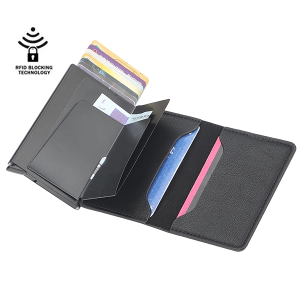RFID Slim Wallet Pop-up Credit Card Holder With Money Clip - RFID Slim Wallet Pop-up Credit Card Holder With Money Clip - Image 1 of 5