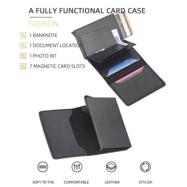 RFID Slim Wallet Pop-up Credit Card Holder With Money Clip - RFID Slim Wallet Pop-up Credit Card Holder With Money Clip - Image 4 of 5