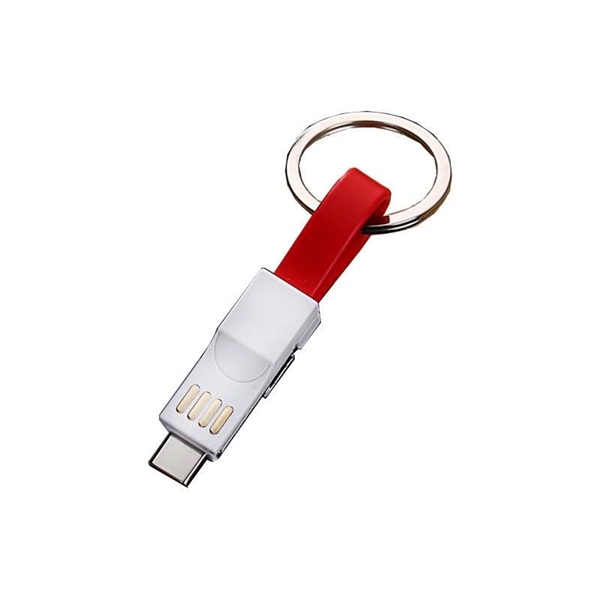 3-in-1 Magnet Charging Cable With Key Chain - 3-in-1 Magnet Charging Cable With Key Chain - Image 2 of 2