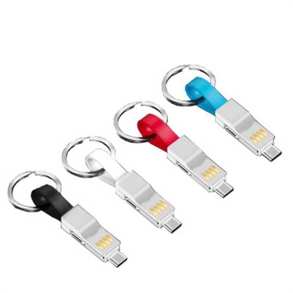 3-in-1 Magnet Charging Cable With Key Chain - 3-in-1 Magnet Charging Cable With Key Chain - Image 0 of 2