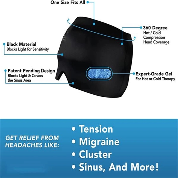 Migraine And Headache Relief Hat Gel Ice Compress - Migraine And Headache Relief Hat Gel Ice Compress - Image 1 of 4