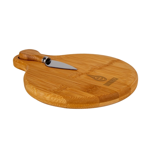 Small Bamboo Cutting Board with Cheese Knife - Small Bamboo Cutting Board with Cheese Knife - Image 6 of 6