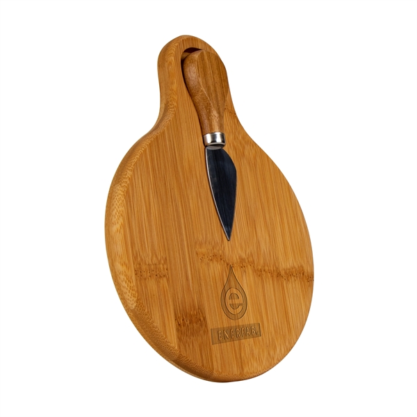 Custom Small Bamboo Cutting Board with Cheese Knife