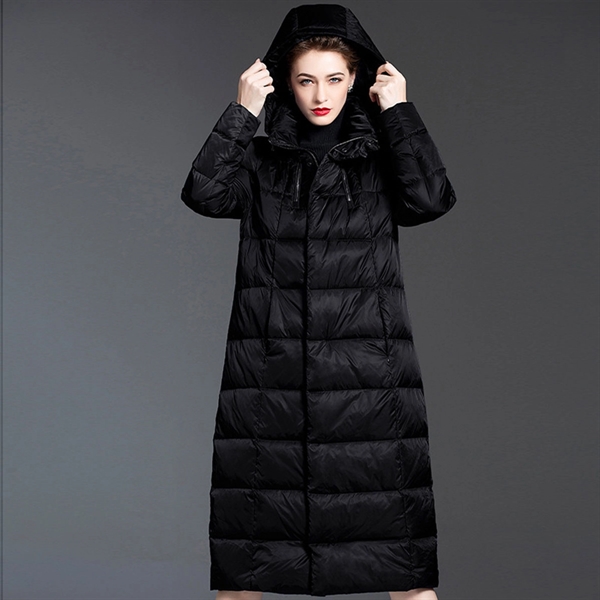 Women's Hooded Thickened Long Down Jacket - Women's Hooded Thickened Long Down Jacket - Image 5 of 10