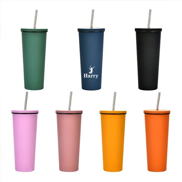24oz Stainless Steel Double Wall Insulated Tumblers - 24oz Stainless Steel Double Wall Insulated Tumblers - Image 0 of 14