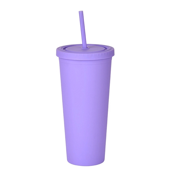 24oz Pastel Colored Plastic Cups with Lids and Straws - 24oz Pastel Colored Plastic Cups with Lids and Straws - Image 2 of 14