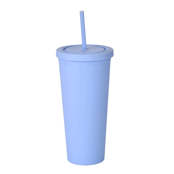 24oz Pastel Colored Plastic Cups with Lids and Straws - 24oz Pastel Colored Plastic Cups with Lids and Straws - Image 7 of 14
