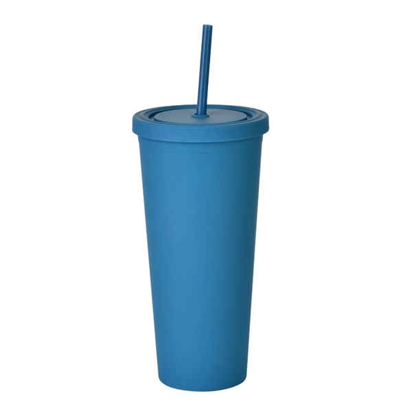 24oz Pastel Colored Plastic Cups with Lids and Straws - 24oz Pastel Colored Plastic Cups with Lids and Straws - Image 8 of 14