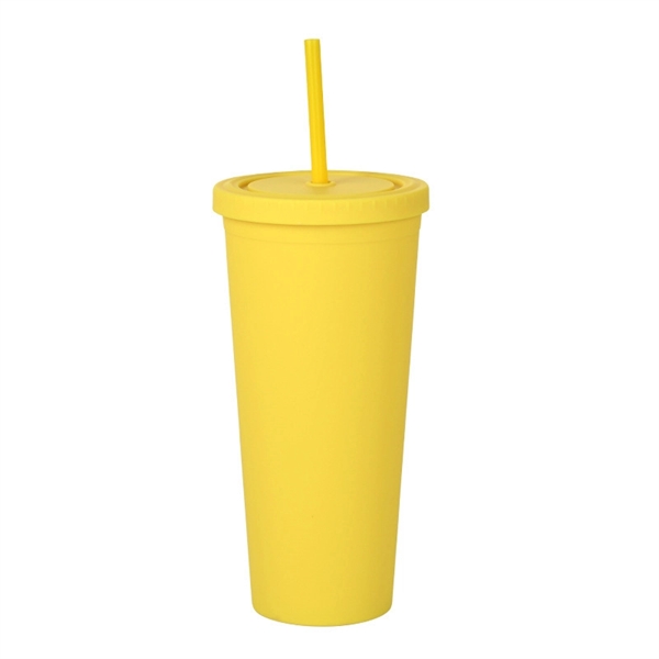 24oz Pastel Colored Plastic Cups with Lids and Straws - 24oz Pastel Colored Plastic Cups with Lids and Straws - Image 9 of 14