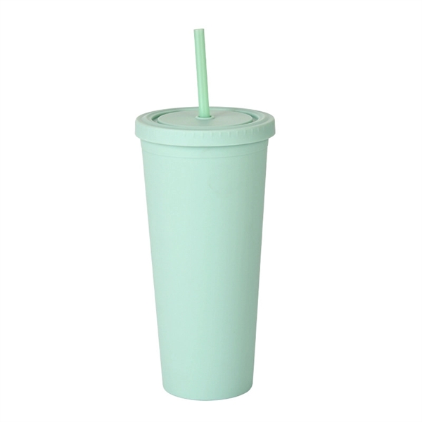 24oz Pastel Colored Plastic Cups with Lids and Straws - 24oz Pastel Colored Plastic Cups with Lids and Straws - Image 11 of 14
