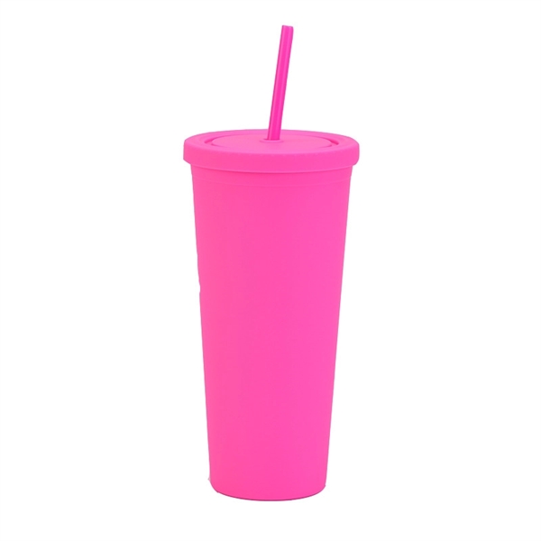24oz Pastel Colored Plastic Cups with Lids and Straws - 24oz Pastel Colored Plastic Cups with Lids and Straws - Image 13 of 14