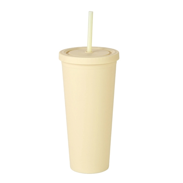 24oz Pastel Colored Plastic Cups with Lids and Straws - 24oz Pastel Colored Plastic Cups with Lids and Straws - Image 14 of 14