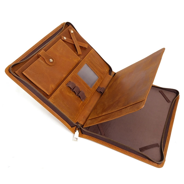 Multifunctional Leather Laptop Briefcase Portfolio Bag - Multifunctional Leather Laptop Briefcase Portfolio Bag - Image 1 of 5