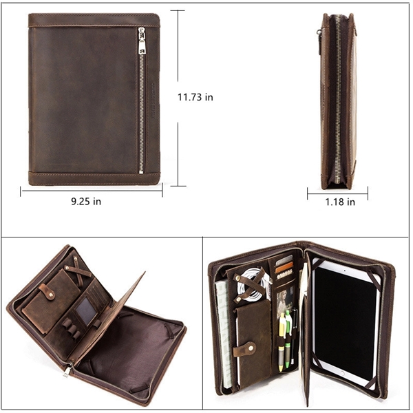 Multifunctional Leather Laptop Briefcase Portfolio Bag - Multifunctional Leather Laptop Briefcase Portfolio Bag - Image 5 of 5