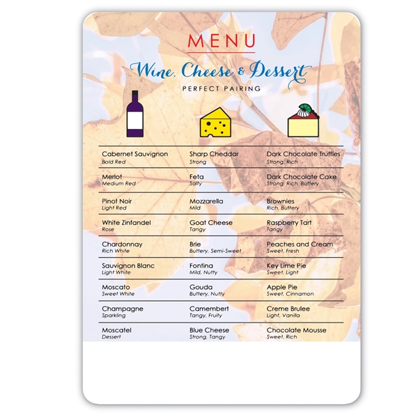 WINE & CHEESE PAIRING MENU (4"w x 6"h) - WINE & CHEESE PAIRING MENU (4"w x 6"h) - Image 1 of 1