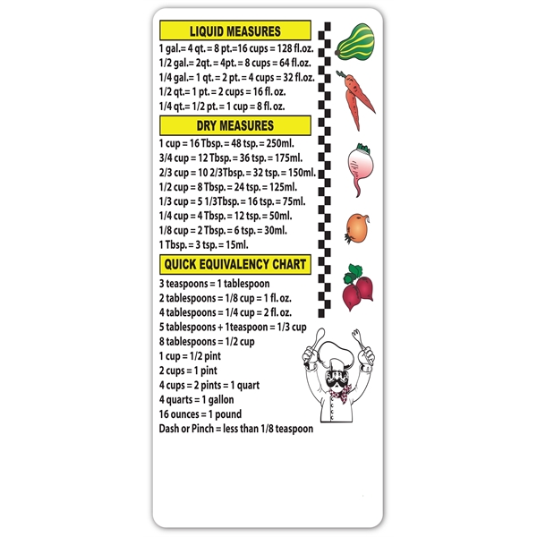 HANDY KITCHEN MEASUREMENT MAGNET - MADE IN USA - HANDY KITCHEN MEASUREMENT MAGNET - MADE IN USA - Image 1 of 1