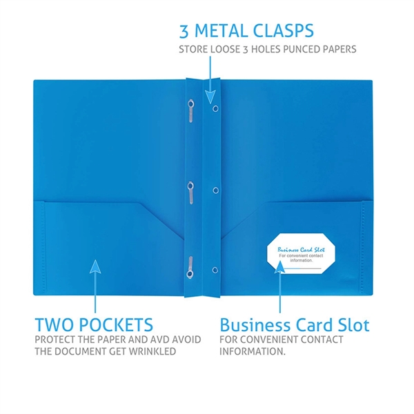 A4 Plastic 2 Pocket Folders - A4 Plastic 2 Pocket Folders - Image 2 of 5