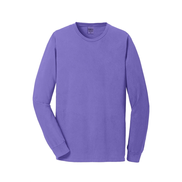 Custom Port & Co Beach Wash Garment-Dyed Long Sleeve Tee