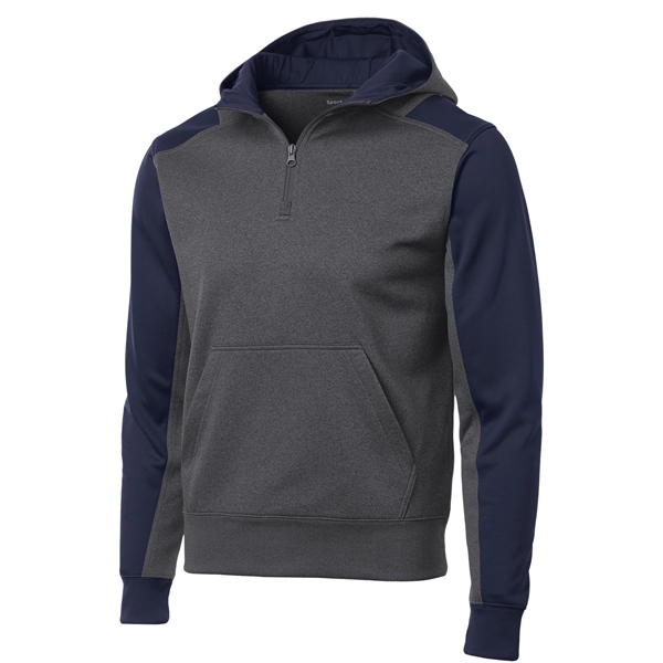 Sport-Tek Tech Fleece Colorblock 1/4-Zip Hooded Sweatshirt. - Sport-Tek Tech Fleece Colorblock 1/4-Zip Hooded Sweatshirt. - Image 33 of 35