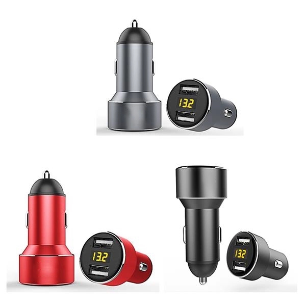 2.4A Dual Port Aluminum USB Car Charger - 2.4A Dual Port Aluminum USB Car Charger - Image 0 of 4