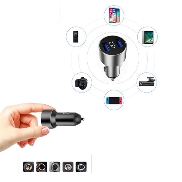 2.4A Dual Port Aluminum USB Car Charger - 2.4A Dual Port Aluminum USB Car Charger - Image 3 of 4