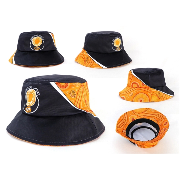 Sublimated Unstructured Bucket Hat w/ Imprint on Brim Inside - Sublimated Unstructured Bucket Hat w/ Imprint on Brim Inside - Image 3 of 6