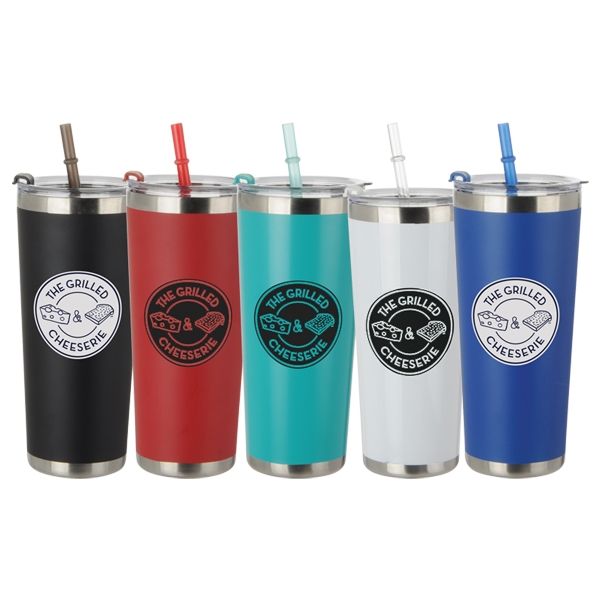 20 oz. Stainless Tumbler With Straw Plum Grove