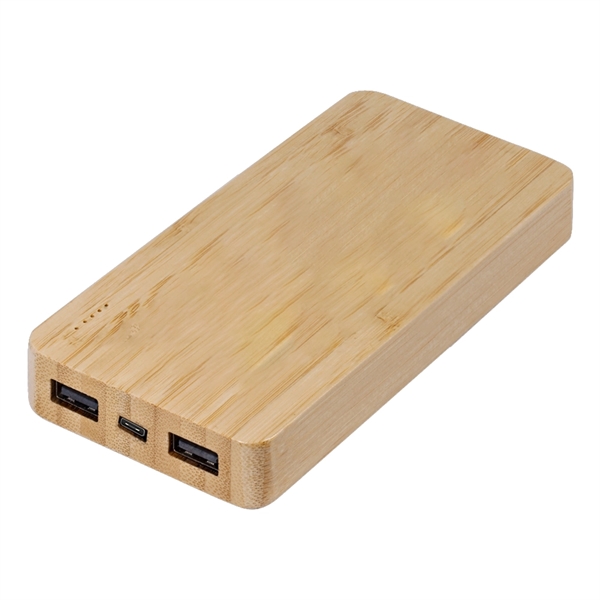 Bamboo 10,000mAh Power Bank and QI Wireless Charger 2-in-1 - Bamboo 10,000mAh Power Bank and QI Wireless Charger 2-in-1 - Image 2 of 3