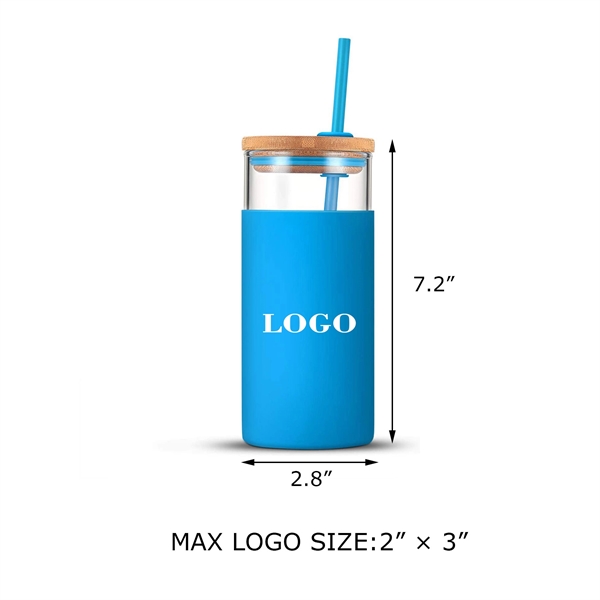 Glass Tumbler Straw Silicone Protective Sleeve Bamboo Lid - Glass Tumbler Straw Silicone Protective Sleeve Bamboo Lid - Image 1 of 1