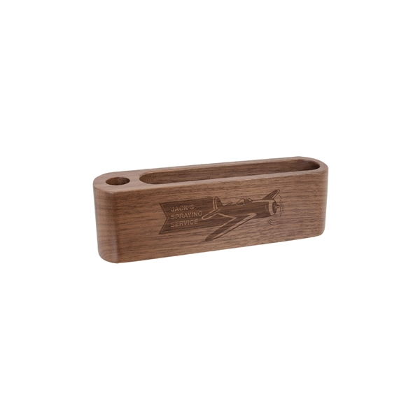 5 1/4" Walnut Business Card/Pen Holder - 5 1/4" Walnut Business Card/Pen Holder - Image 0 of 1