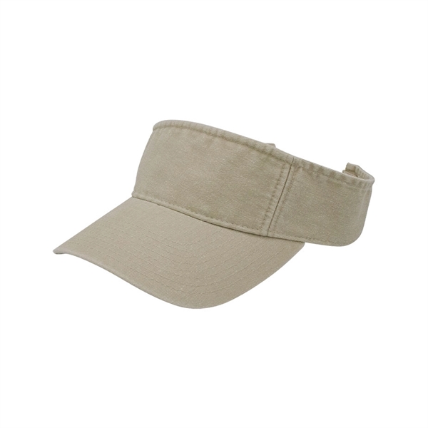 Washed Pigment Dyed Cotton Twill Visor - Washed Pigment Dyed Cotton Twill Visor - Image 1 of 14