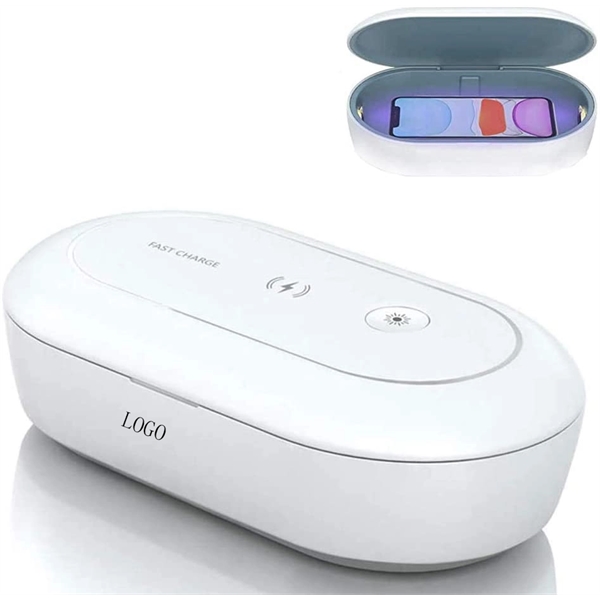 Wireless Charging Portable Cell Phone Sanitizer Box - Wireless Charging Portable Cell Phone Sanitizer Box - Image 1 of 6