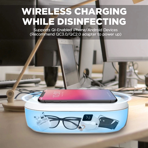 Wireless Charging Portable Cell Phone Sanitizer Box - Wireless Charging Portable Cell Phone Sanitizer Box - Image 6 of 6