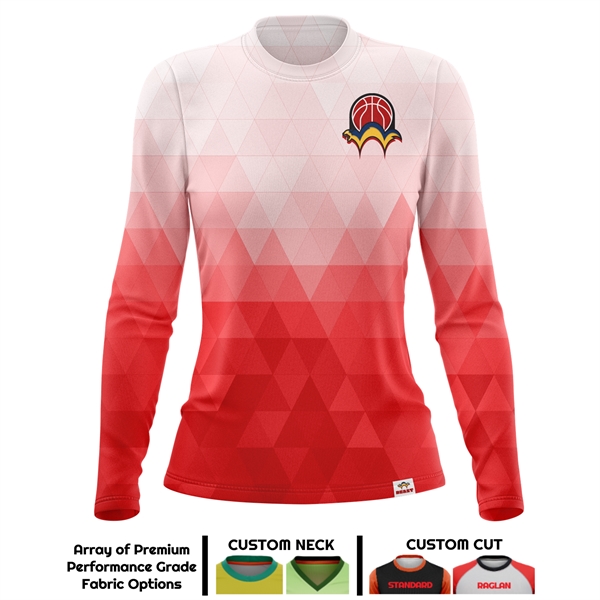 WOMEN'S SUBLIMATION PERFORMANCE GRADE LONG SLEEVE T-SHIRT - WOMEN'S SUBLIMATION PERFORMANCE GRADE LONG SLEEVE T-SHIRT - Image 0 of 11