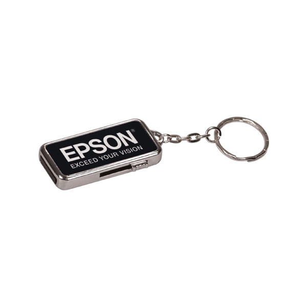 8GB Black/Silver Metal USB Flash Drive with Keychain - 8GB Black/Silver Metal USB Flash Drive with Keychain - Image 0 of 2