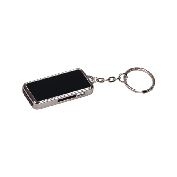 8GB Black/Silver Metal USB Flash Drive with Keychain - 8GB Black/Silver Metal USB Flash Drive with Keychain - Image 1 of 2