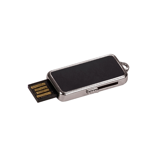 8GB Black/Silver Metal USB Flash Drive with Keychain - 8GB Black/Silver Metal USB Flash Drive with Keychain - Image 2 of 2