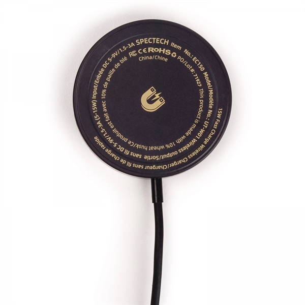 WHEAT RECYCLED   15W MAGNETIC WIRELESS CHARGING DOCK - WHEAT RECYCLED   15W MAGNETIC WIRELESS CHARGING DOCK - Image 4 of 12
